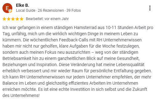 Google Bewertung von Elke B.