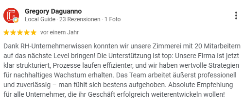 Google Bewertung von Gregory Daguanno